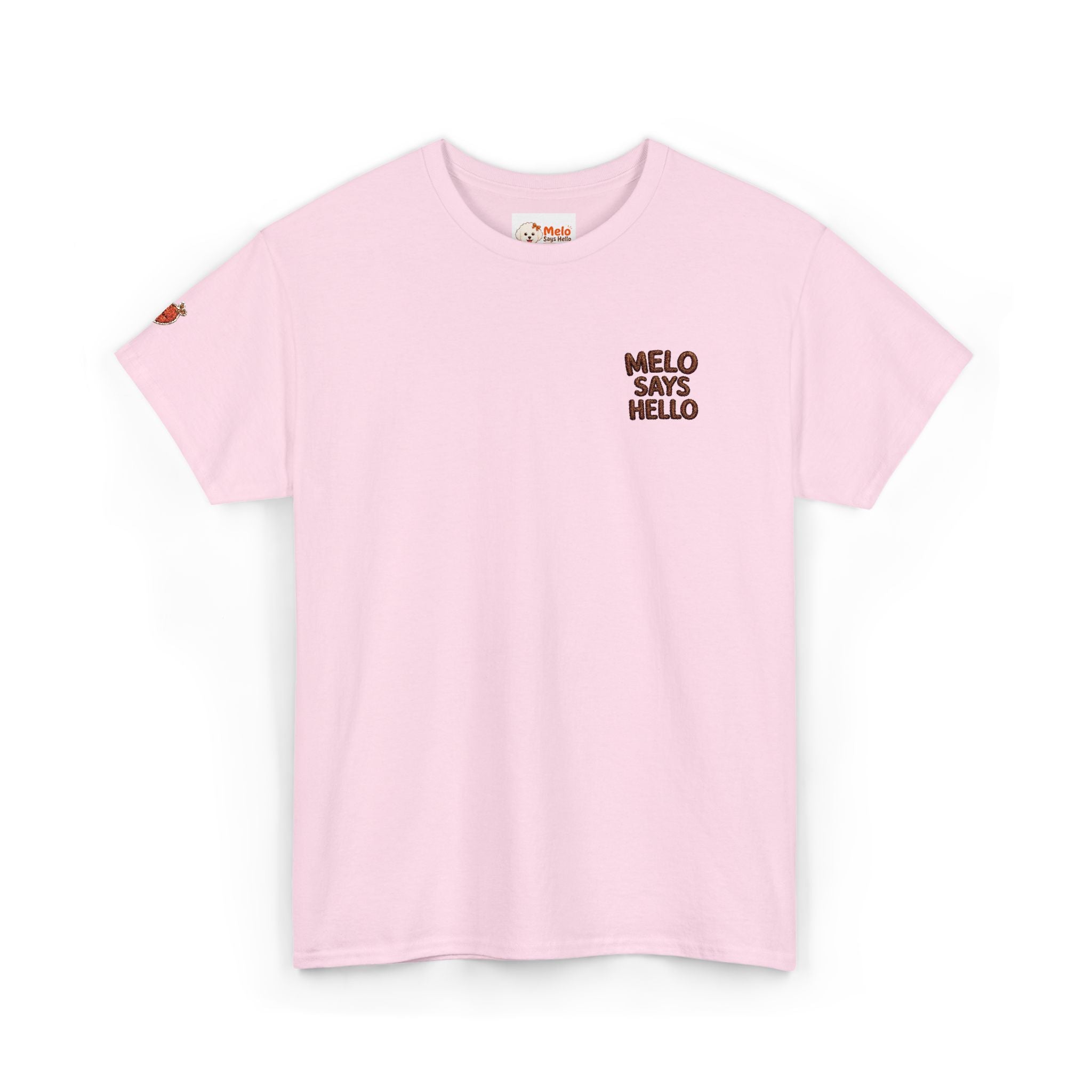 Melo Says Hello T-Shirt - Text Logo (Embroidered)