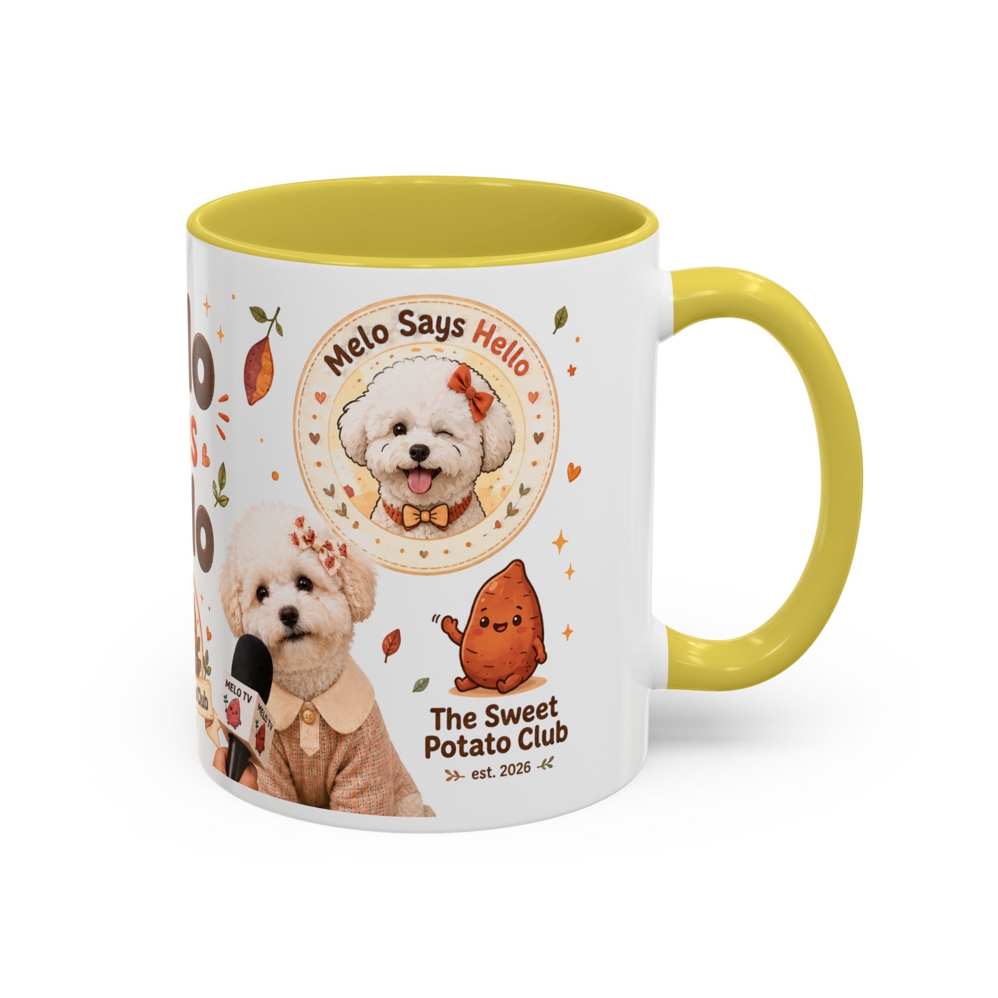 Sweet Potato Club Accent Mug — Melo Says Hello Collage