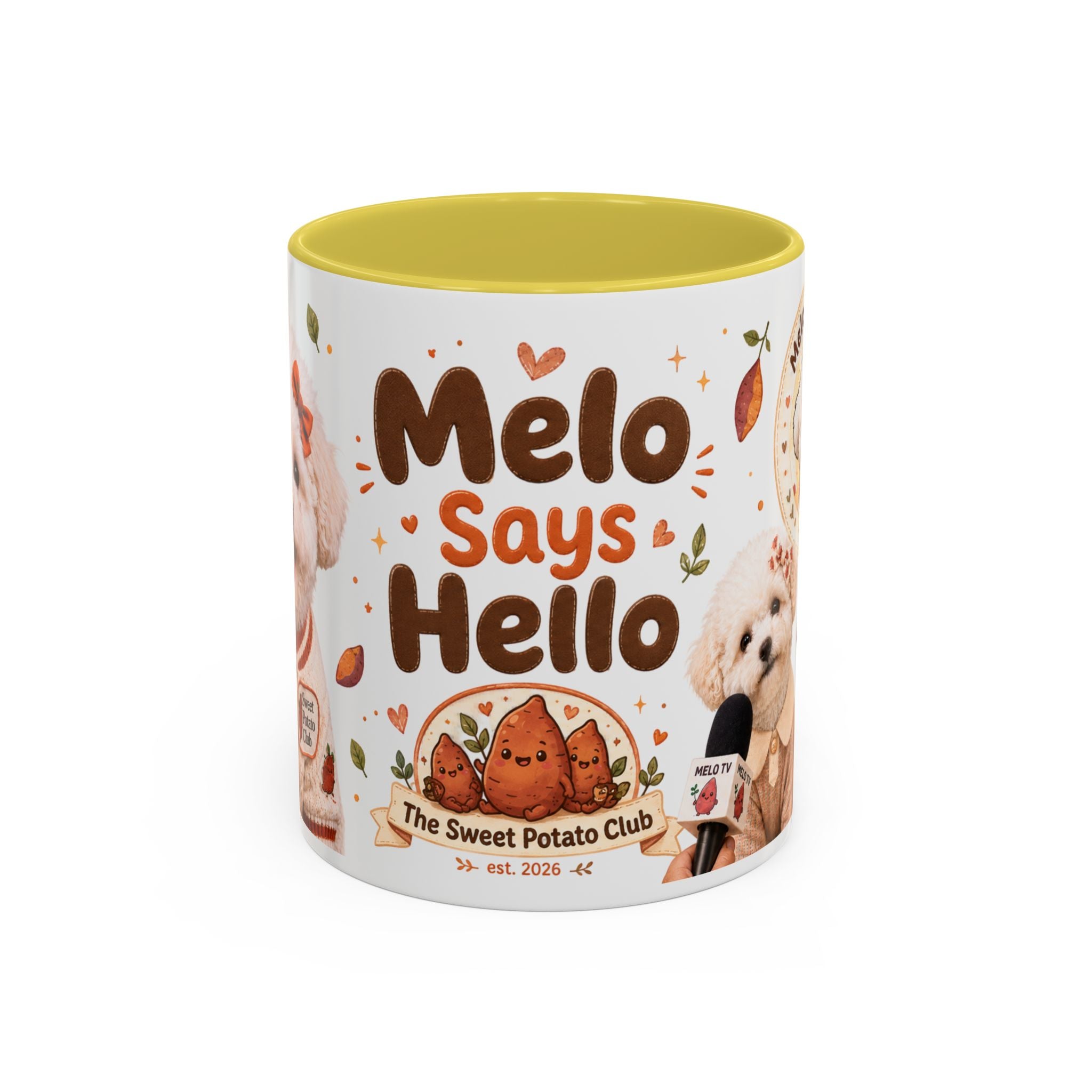 Sweet Potato Club Accent Mug — Melo Says Hello Collage