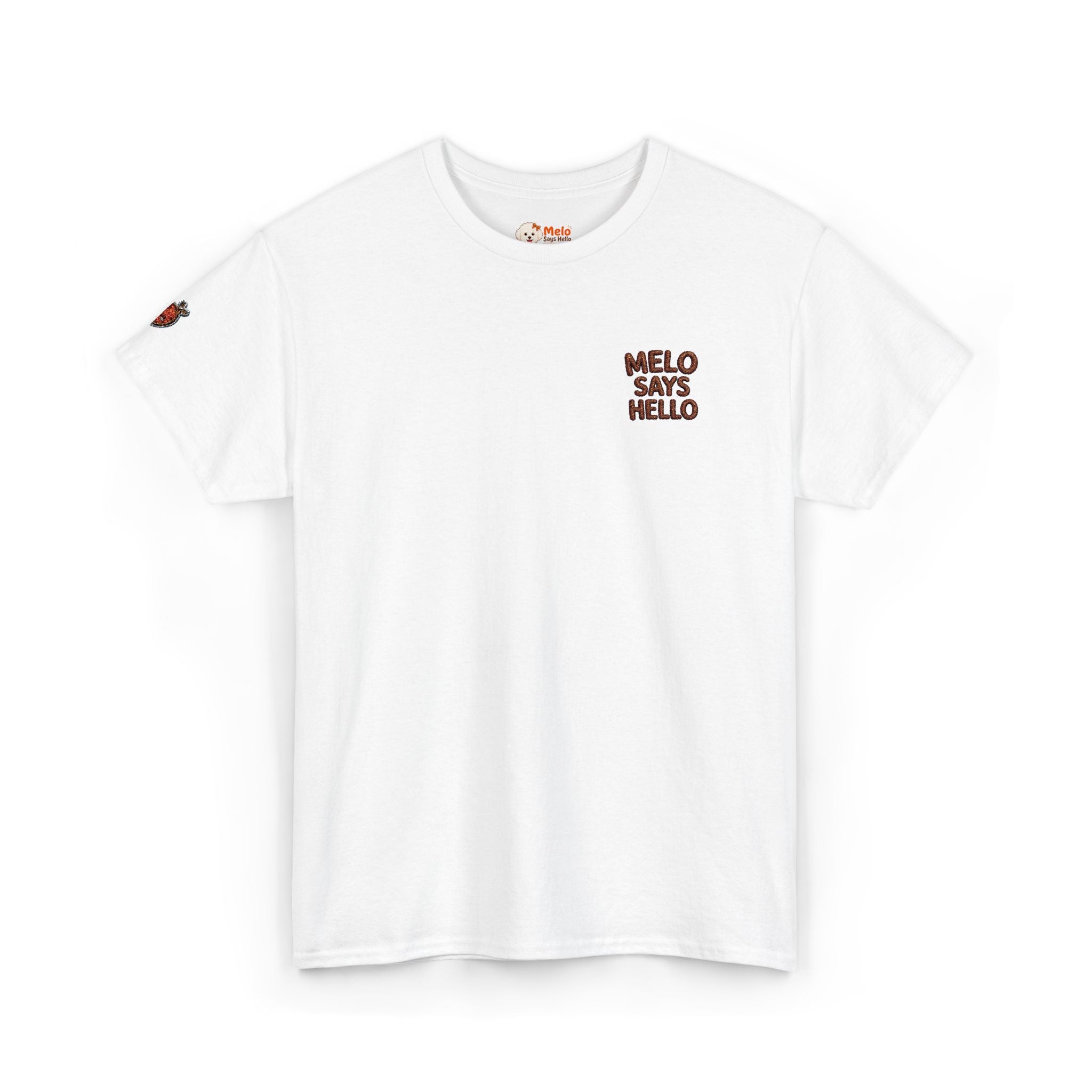 Melo Says Hello T-Shirt - Text Logo (Embroidered)