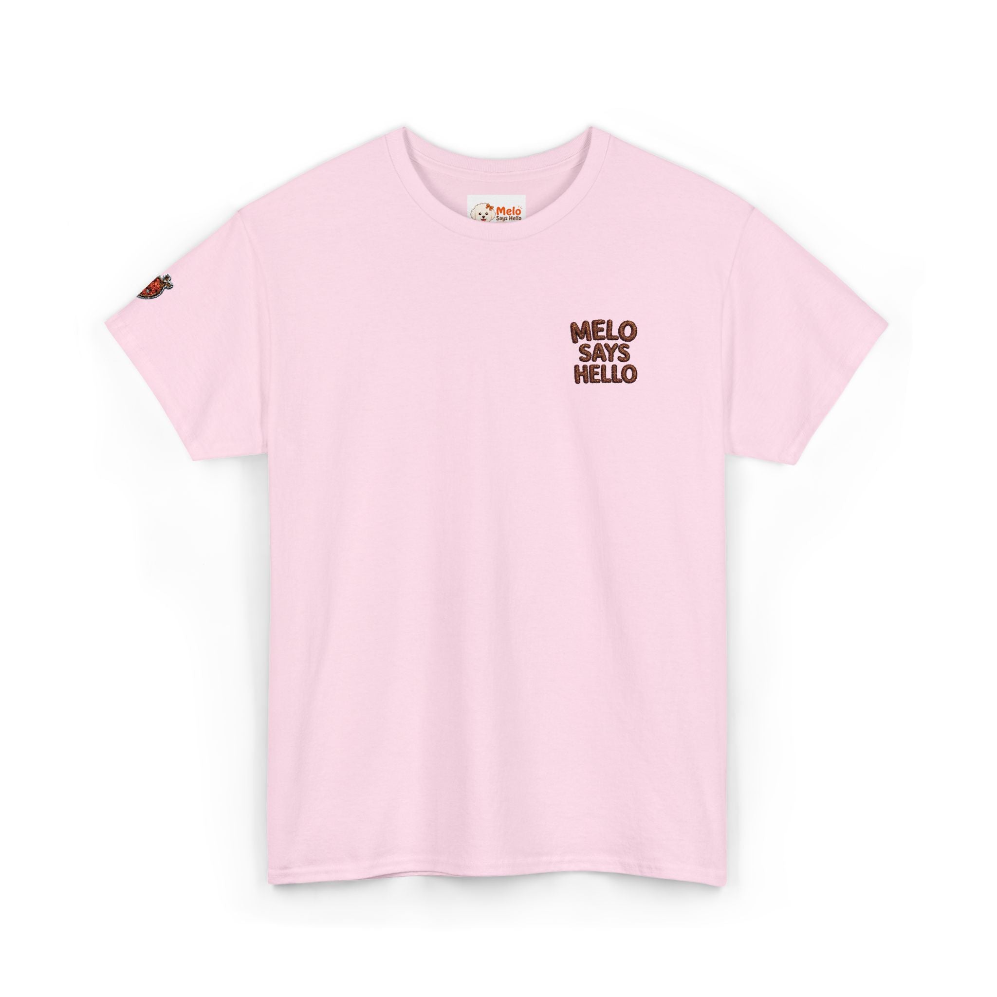 Melo Says Hello T-Shirt - Text Logo (Embroidered)
