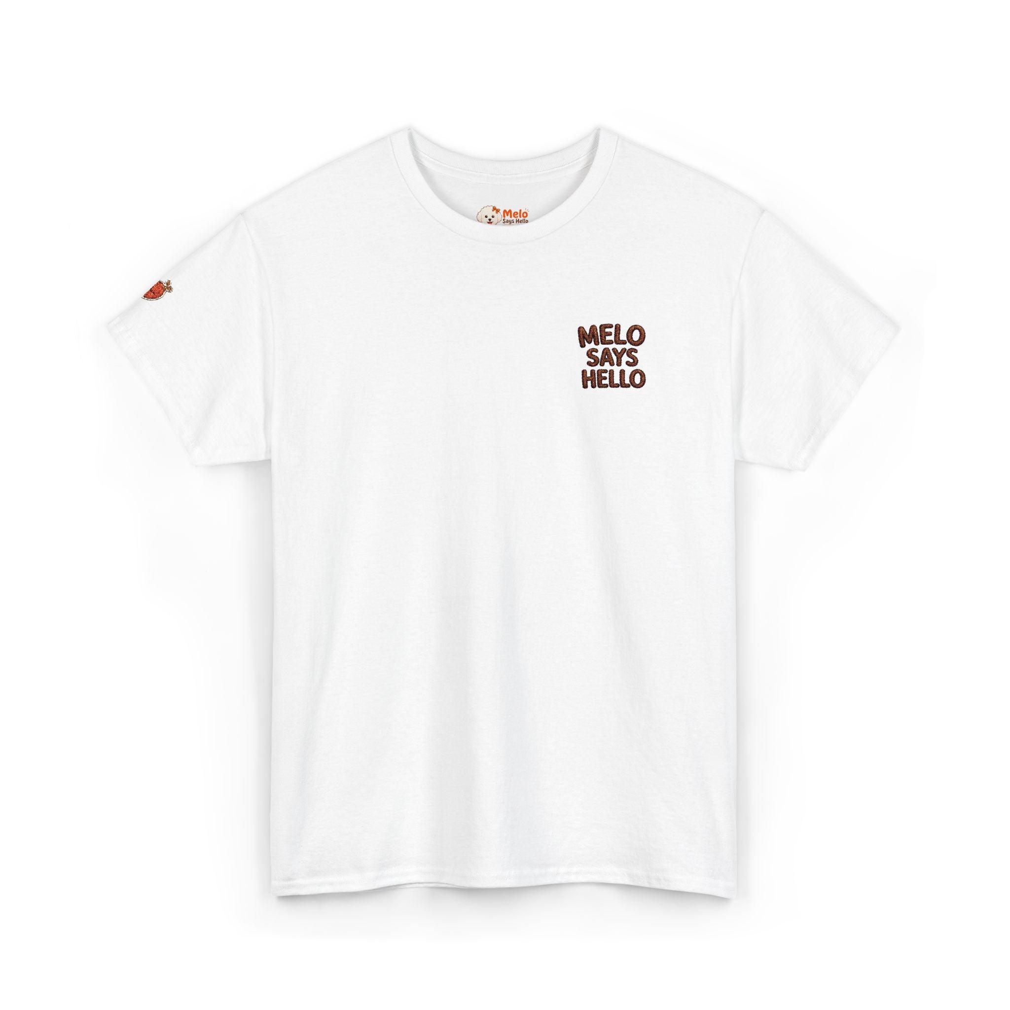 Melo Says Hello T-Shirt - Text Logo (Embroidered)