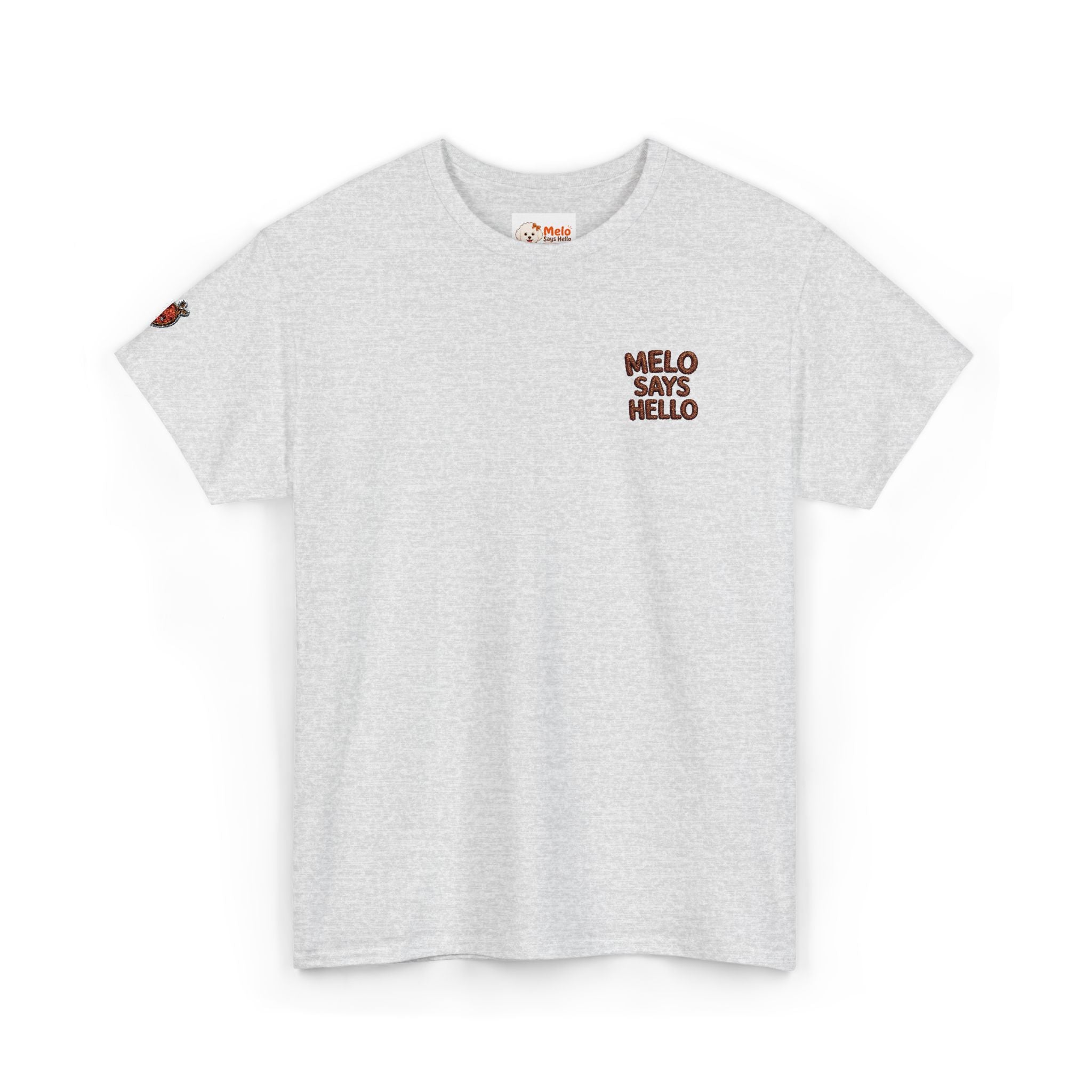 Melo Says Hello T-Shirt - Text Logo (Embroidered)