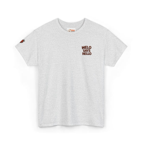 Melo Says Hello T-Shirt - Text Logo (Embroidered)