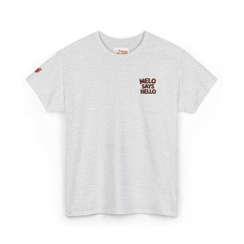 Melo Says Hello T-Shirt - Text Logo (Embroidered)