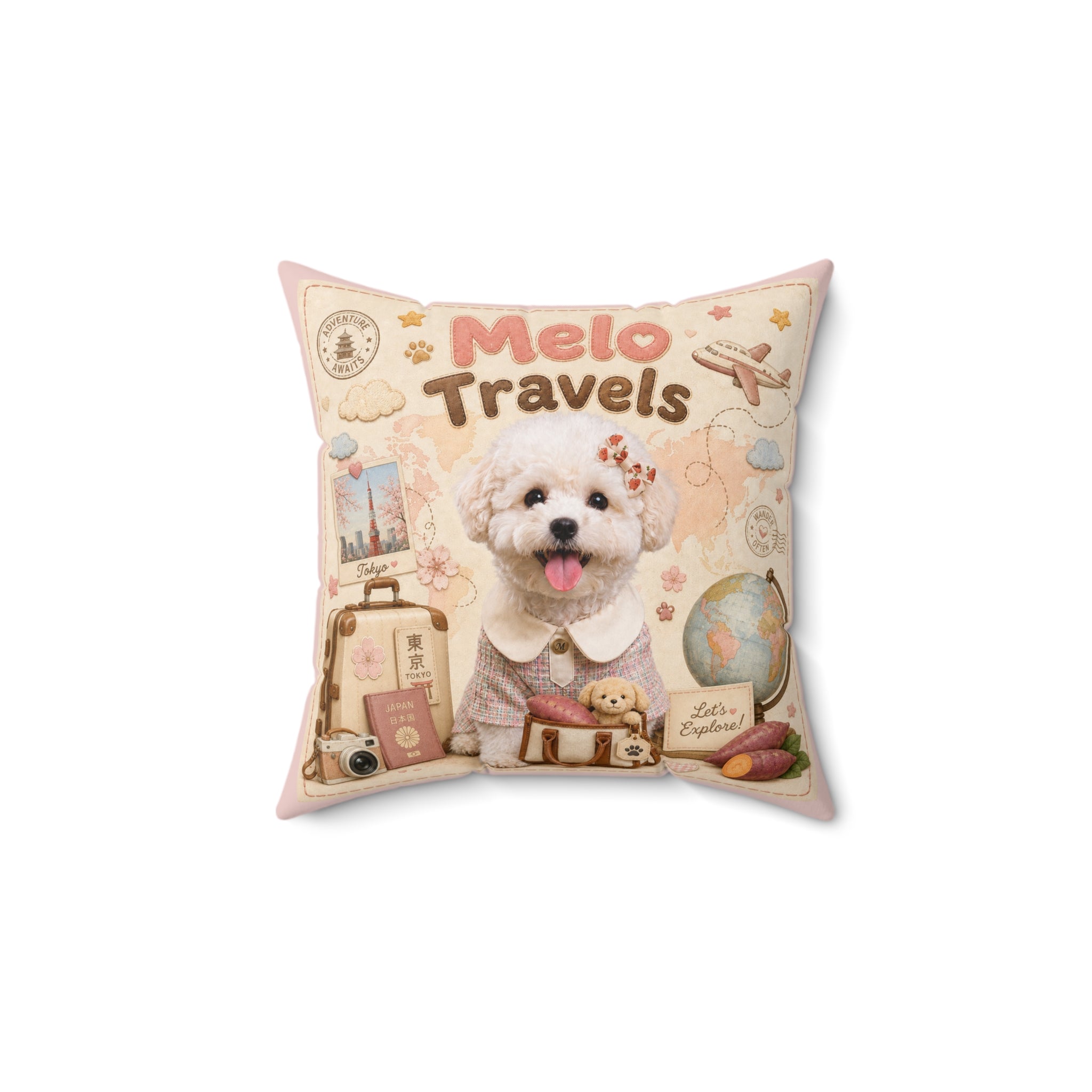 Sweet Potato Club Throw Pillow — Melo Travels: Tokyo